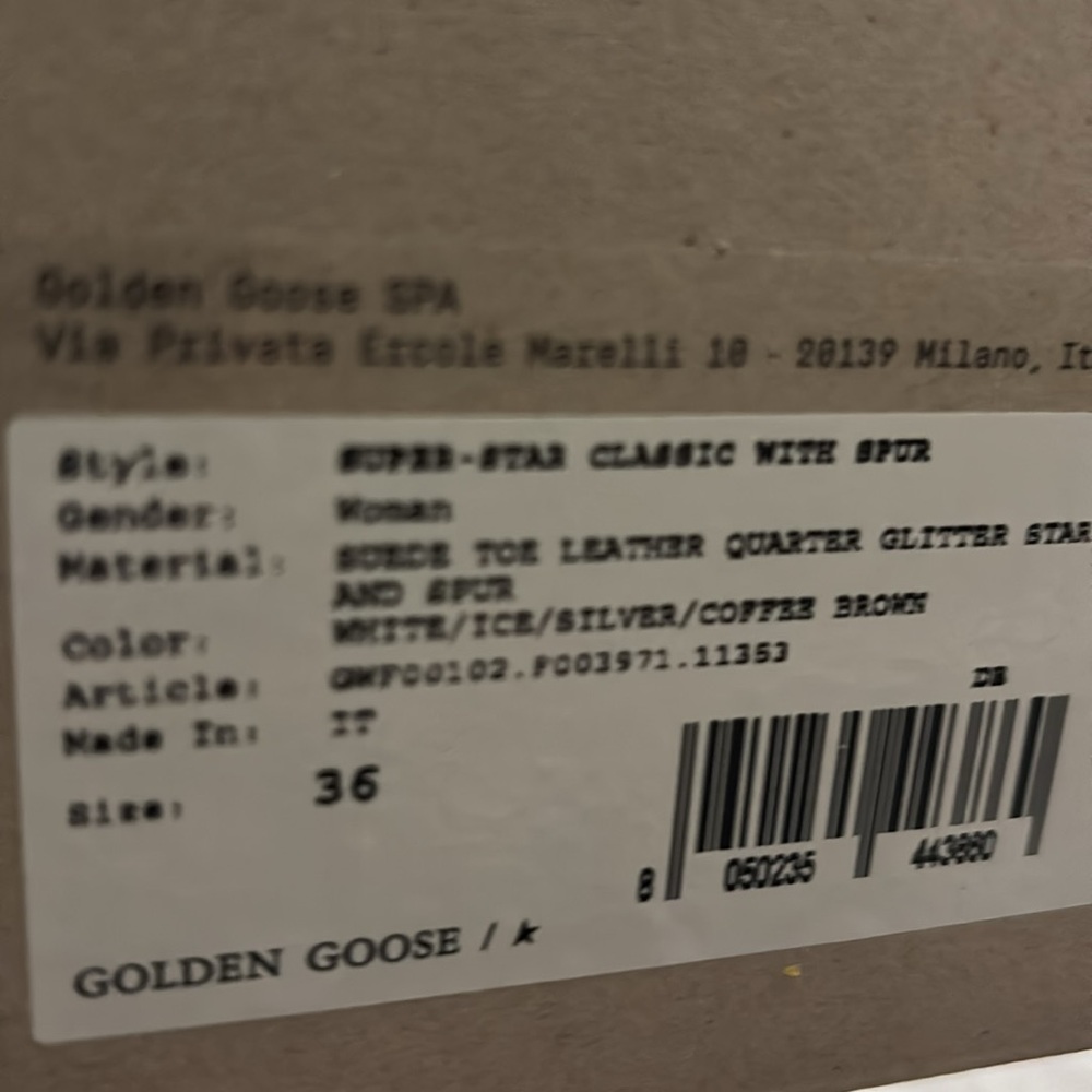 Golden Goose Cream and Gray Sneakers with Glitter Star - Picture 8 of 8
